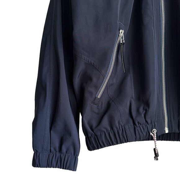 ATHLETA Chill Bomber Jacket - Sporty Drawstring Navy Blue - Picture 12 of 16